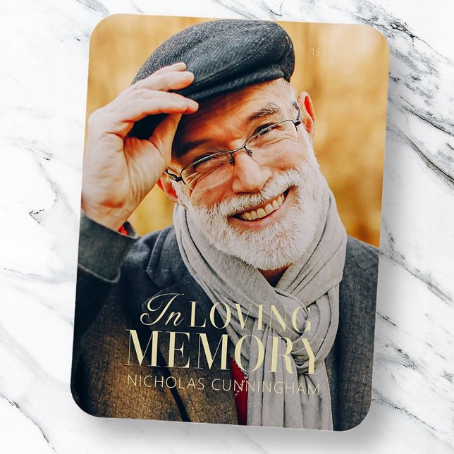 In Loving Memory Modern Elegant Photo Memorial Magnet (Creator Uploaded)