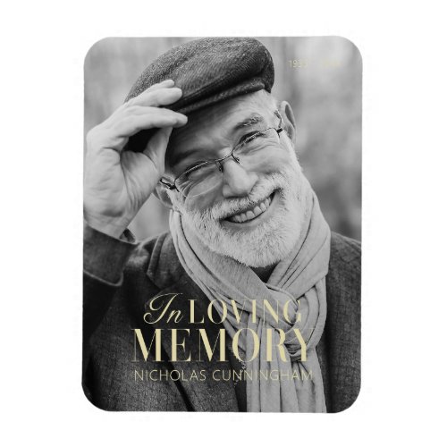 In Loving Memory Modern Elegant Photo Memorial Magnet