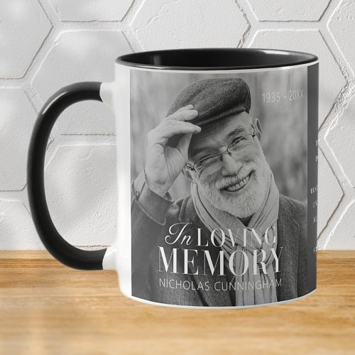 In Loving Memory Modern Elegant Photo Memorial Mug