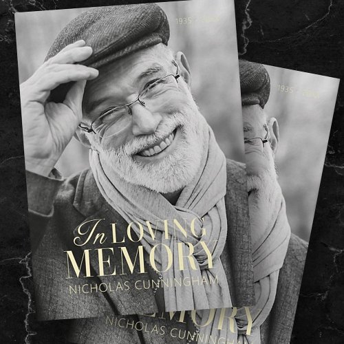 In Loving Memory Modern Elegant Photo Memorial Note Card