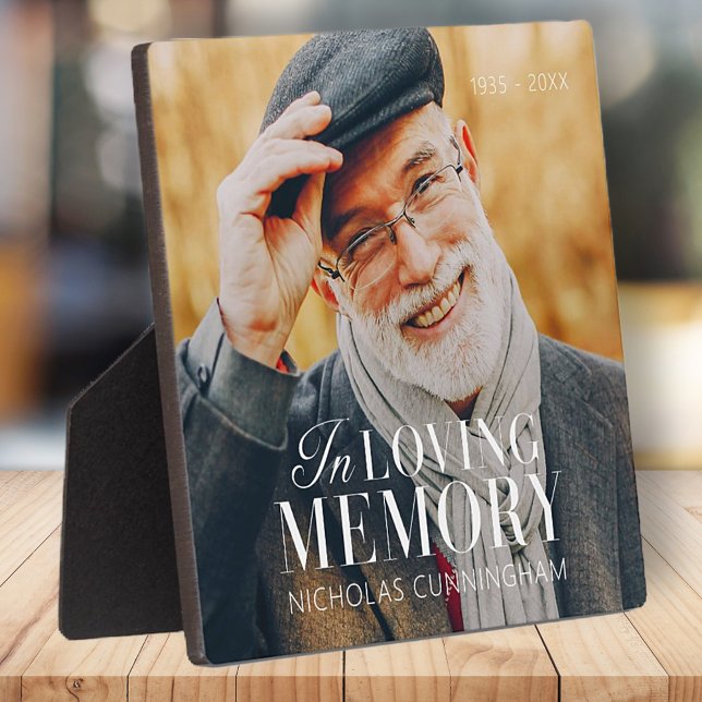 In Loving Memory Modern Elegant Photo Memorial Plaque (Creator Uploaded)