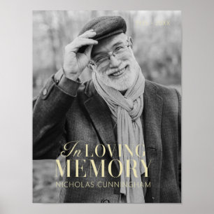 In Loving Memory Modern Elegant Photo Memorial Poster