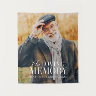 In Loving Memory Modern Elegant Photo Memorial Tapestry