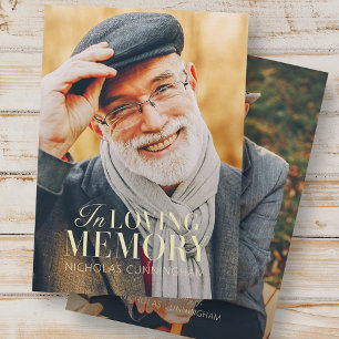 In Loving Memory Modern Elegant Photo Memorial Thank You Card