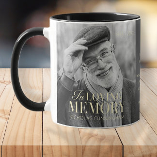 In Loving Memory Modern Elegant Photo Memorial Two-Tone Coffee Mug