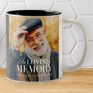 In Loving Memory Modern Elegant Photo Memorial Two-Tone Coffee Mug