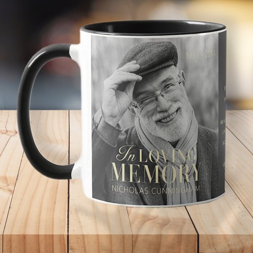 In Loving Memory Modern Elegant Photo Memorial Two_Tone Coffee Mug