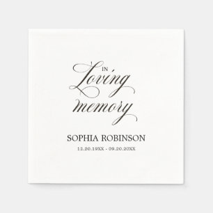 In Loving Memory Modern Elegant Script Funeral Napkins