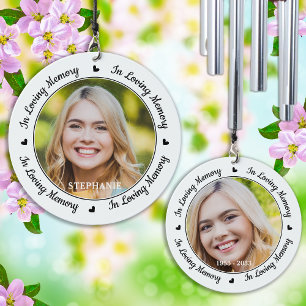 In Loving Memory Modern Memorial Custom 2 Photo Wind Chime