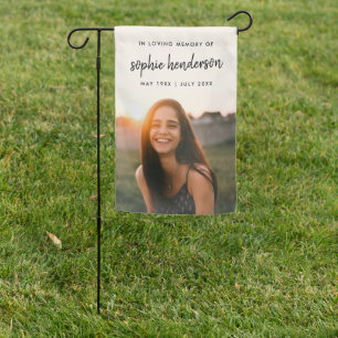 In Loving Memory Modern Memorial Photo Garden Flag