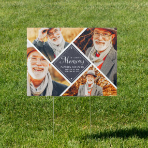 In Loving Memory Modern Multi Photo Template Sign