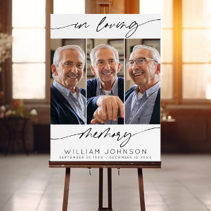 In Loving Memory Modern Photo Collage Funeral Foam Board
