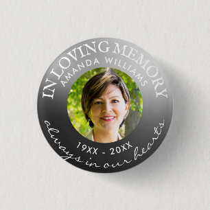 In Loving Memory Modern Silver Button