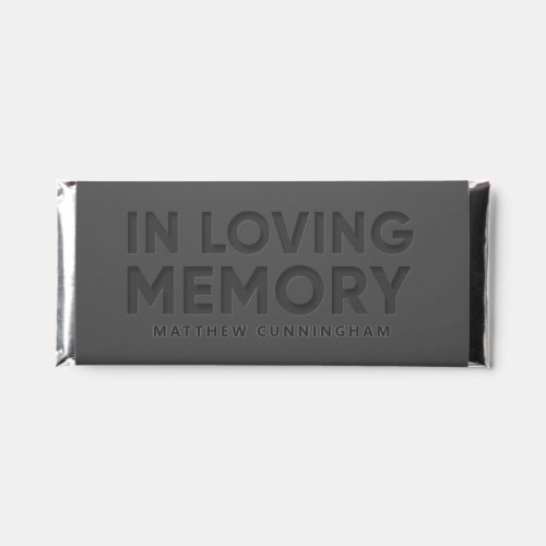 In Loving Memory Modern Simple Elegant Black Hershey Bar Favors
