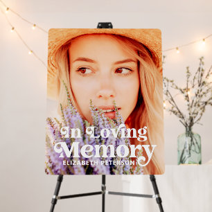In Loving Memory Modern Simple Memorial Photo Foam Board
