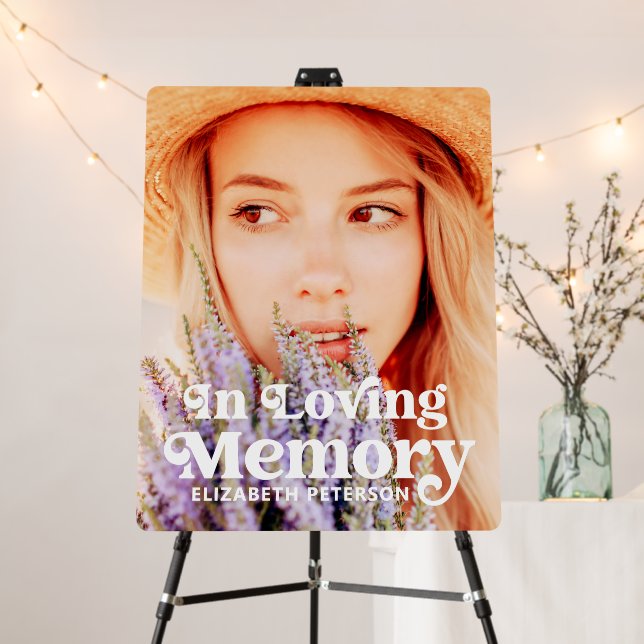 In Loving Memory Modern Simple Memorial Photo Foam Board (In Situ (Stand))