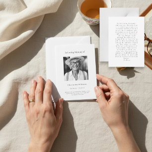 in loving memory modern simple prayer card