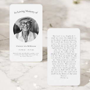 in loving memory modern simple prayer card 