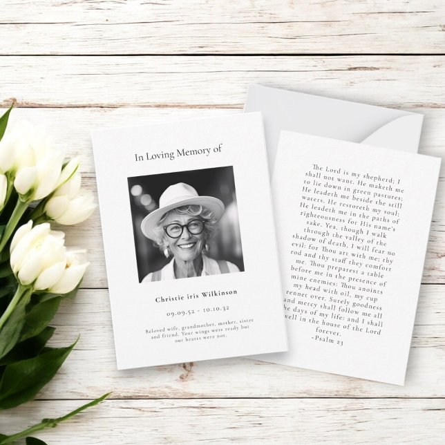 in loving memory modern simple prayer card  (perfect for a special keepsake for your family and friends.)
