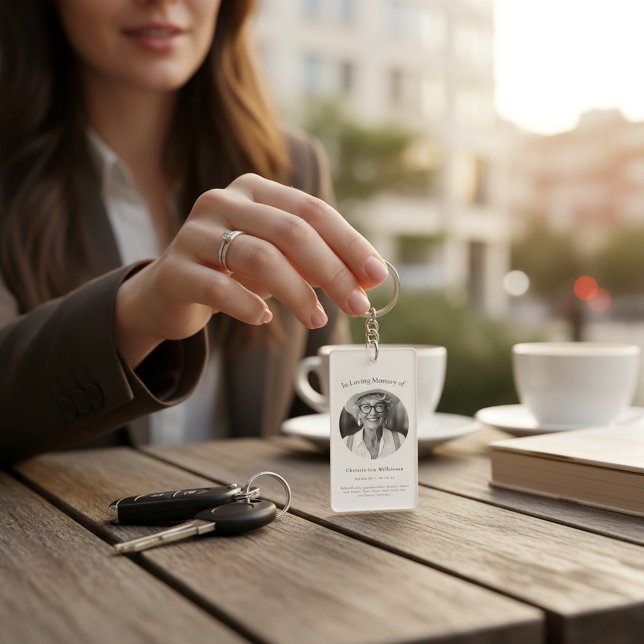 in loving memory modern simple prayer card  keychain (Creator Uploaded)