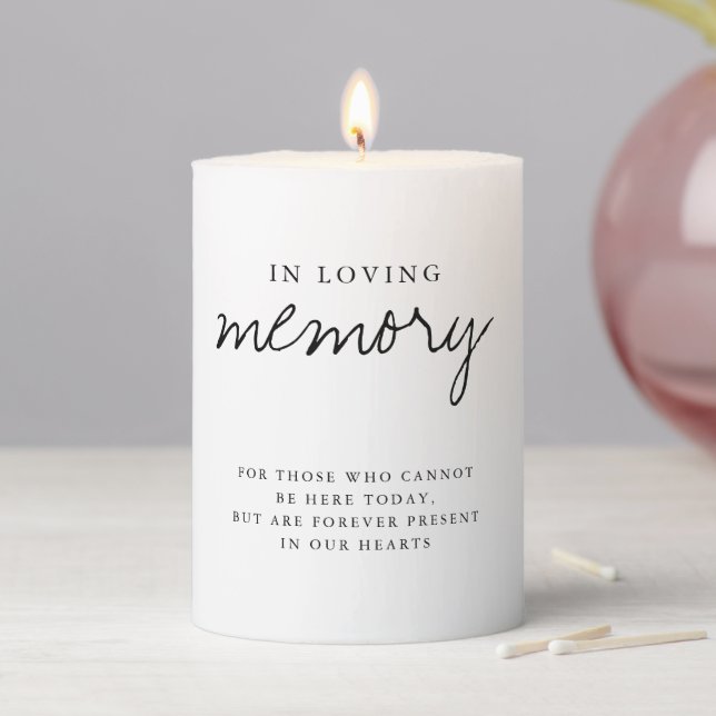 In Loving Memory Modern Simple Wedding Pillar Candle (In Situ)