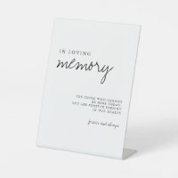 In Loving Memory Modern Simple Wedding Sign
