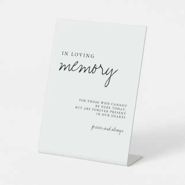 In Loving Memory Modern Simple Wedding Sign | Zazzle