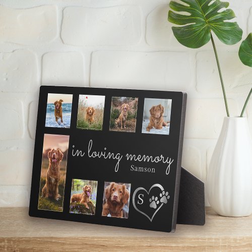In Loving Memory Monogram Dog Memorial Plaque