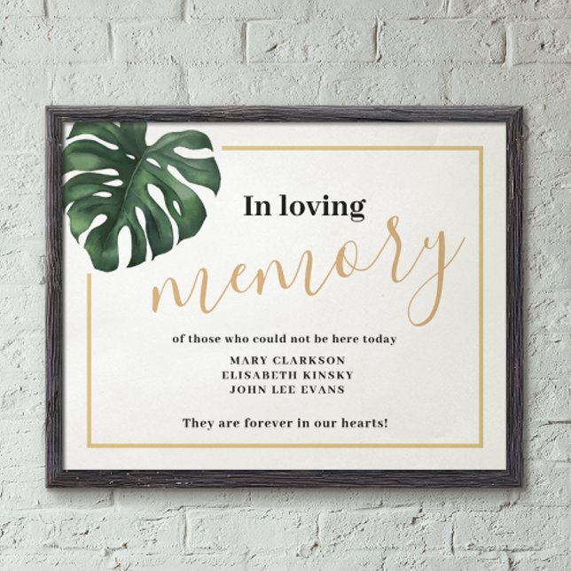 In loving memory Monstera Leaf Wedding Sign (Creator Uploaded)
