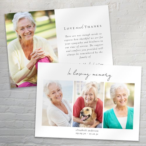 In Loving Memory Multiple Photo Bereavement Thank You Card