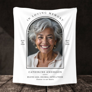 In Loving Memory Name, Custom Quote & Photo Fleece Blanket