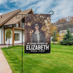 In Loving Memory Name Date Elegant Outdoor Garden Flag