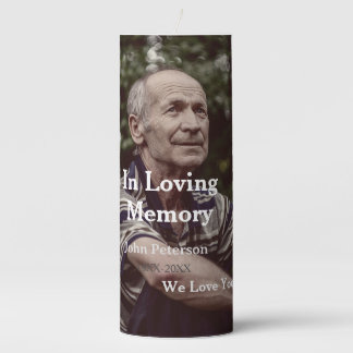 In Loving memory name year funeral memorial keepsa Pillar Candle
