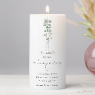In Loving Memory Names Script Wedding Pillar Candle