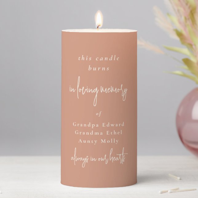 In Loving Memory Names Terracotta Pillar Candle (In Situ)