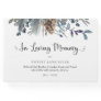 In Loving Memory Navy Blue Rustic Floral Funeral Guest Book