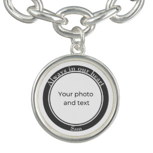 In loving memory necklace with picture bracelet