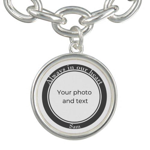 In loving memory necklace with picture bracelet