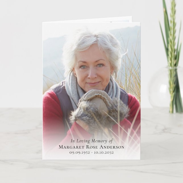 In Loving Memory Obituary Photo Collage Memorial N Note Card (Front)