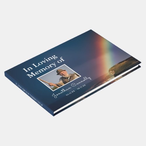 In Loving Memory  Ocean Rainbow Funeral Memorial Guest Book