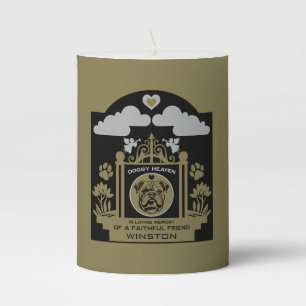 In loving Memory Of A Bulldog Pillar Candle
