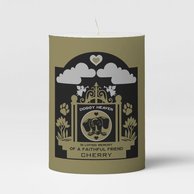 In loving Memory Of A Dachshund Pillar Candle (Front)