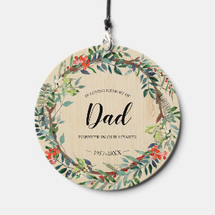 In Loving Memory Of Dad Rustic Wreath Memorial Wind Chime