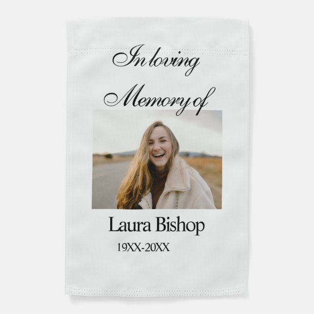 In loving memory of funeral keepsake add name year garden flag (Front)