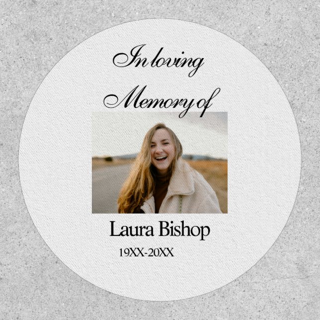 In loving memory of funeral keepsake add name year patch (Front)