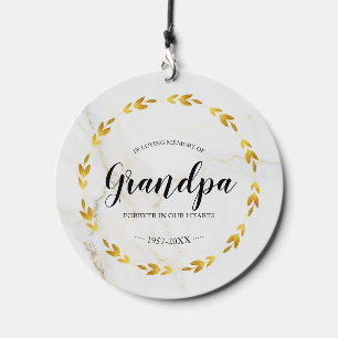 In Loving Memory of Grandpa Gold Wreath Memorial Wind Chime