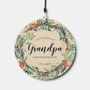 In Loving Memory of Grandpa Rustic Wreath Memorial Wind Chime