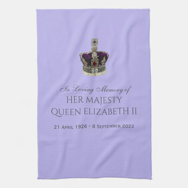 In Loving Memory of HM Queen Elizabeth II Tea Towe Kitchen Towel (Vertical)