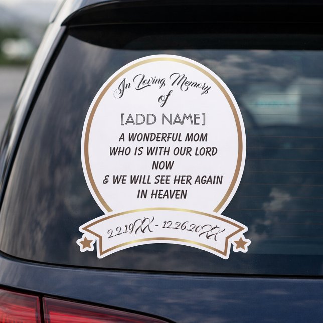 In Loving Memory of Mom [ADD NAME] Car Sticker (Creator Uploaded)