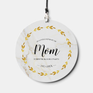 In Loving Memory Of Mom Gold Wreath Memorial Wind Chime